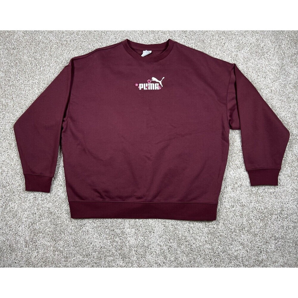 Puma x TMC Every Day Hussle Crewneck Sweatshirt Burgundy Men's Size Large Nipsey